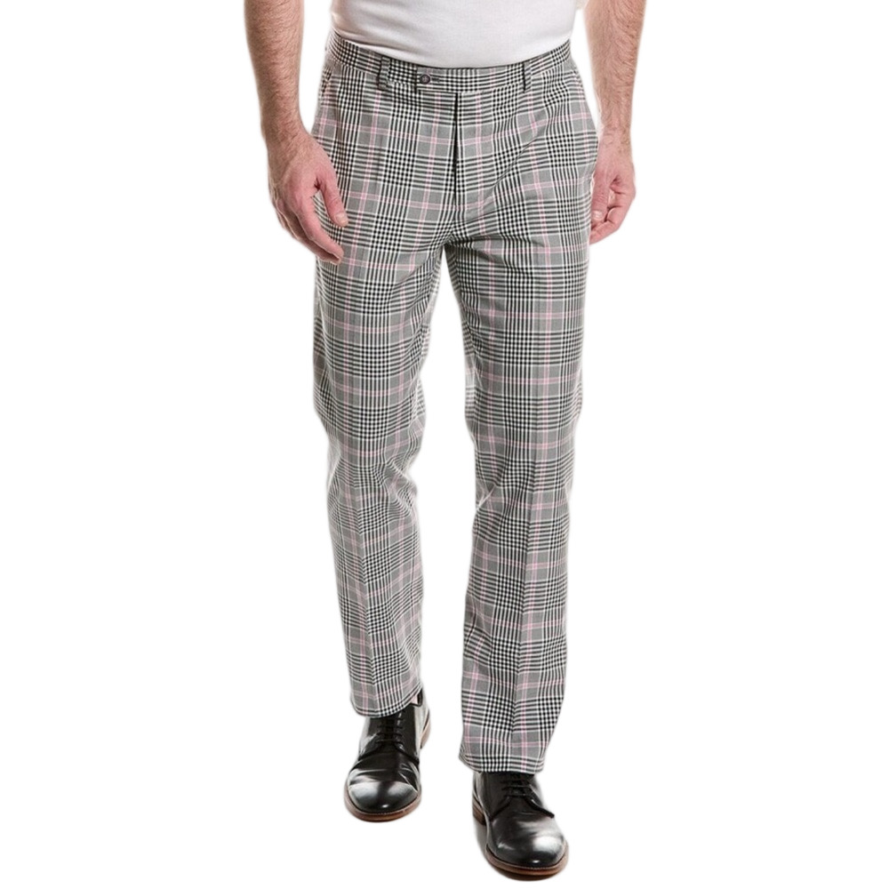 Paisley & Gray Men’s Slim Fit Black/White Plaid Red Suit Separates Pants 46x26
